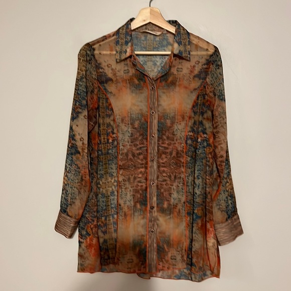 Soft Surroundings Golden Tapestry Safra Shirt - Picture 2 of 7